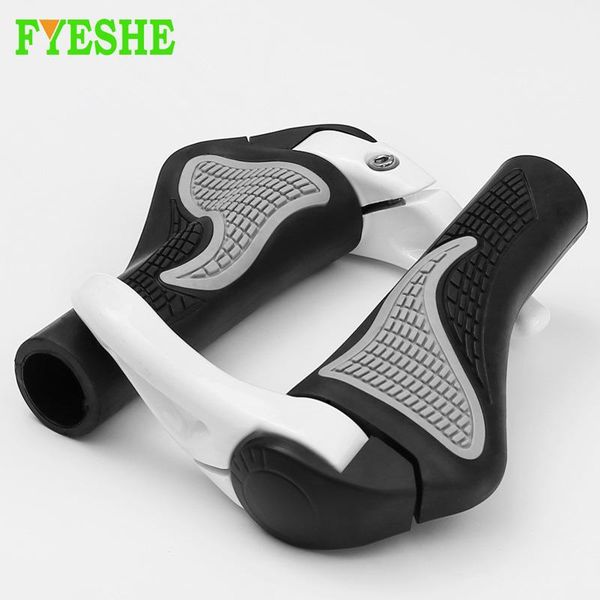 

bike handlebars &components ergonomic design bicycle cycling rubber handlebar grips aluminum alloy locking ring bar end for mtb bmx mountain