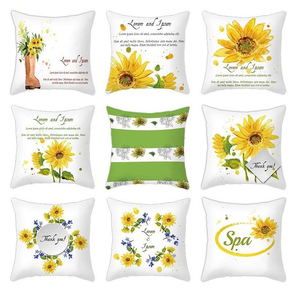 

cushion/decorative pillow 45*45cm sunflower cushion cover daisy flowers decorative pillows for home decoration/sofa/car pillowcase