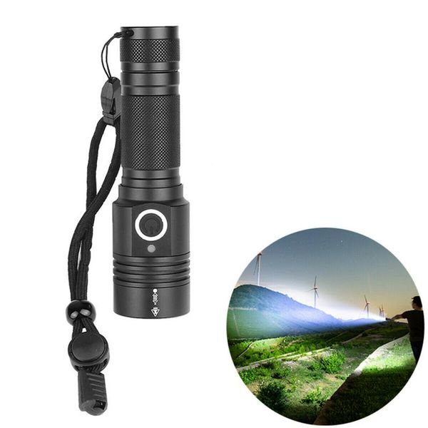 

rechargeable super bright powerful led zoom camping lamp torch light tactical waterproof torches flashlights
