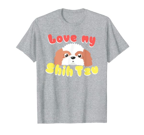

love my shih tzu - dog lover cute and adorable gift t-shirt t-shirt, White;black