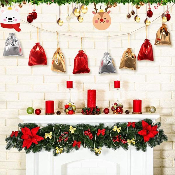 

christmas decorations 24 pcs gift bags candy storage pouch diy calendar countdown burlap bag advent calendrier avent