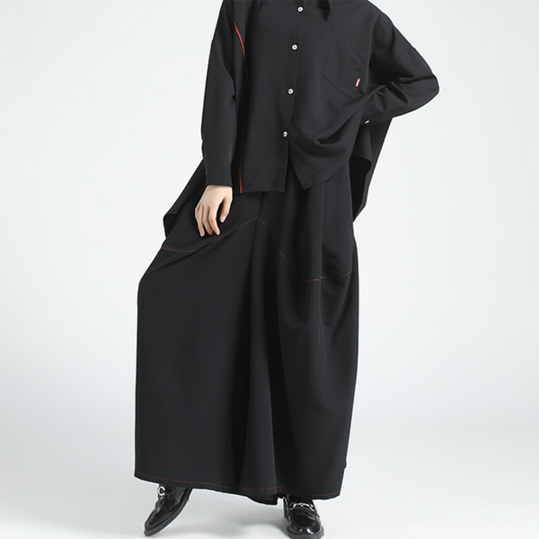 

women's pants & capris wide legged skirt function minority high waist hanging feeling 2021 spring foreign style advanced, Black;white