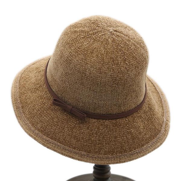 

wide brim hats 2021 summer casual dome bucket women 4 colors all match sweet bowknot sun protectors caps hat foldable 55-58cm, Blue;gray
