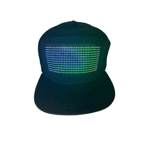 

2021 popular led orcent diy eble halloween hat luminous hat hip hop hat, Blue;gray