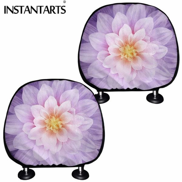

seat cushions instantarts 3d printed art flower car accessories head neck rest covers 2pcs universal vehicle headrest