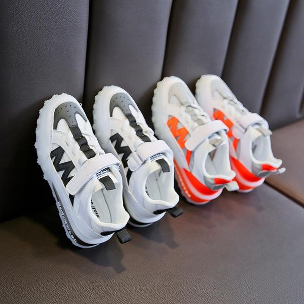 

sneakers spring striped soft bottom children's casual running shoes non-slip boys and girls for kids, Black;red