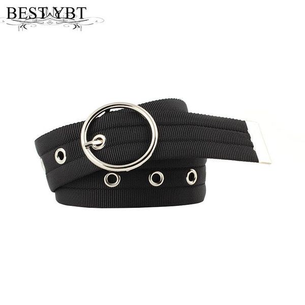 

belts ybt women belt nylon canvas pin buckle hollowing jeans personality fashion decoration ladies, Black;brown
