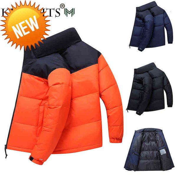 

2021 men coat thicken jacket down long parka white duck stitching color thick warm parkas outerwear, Black