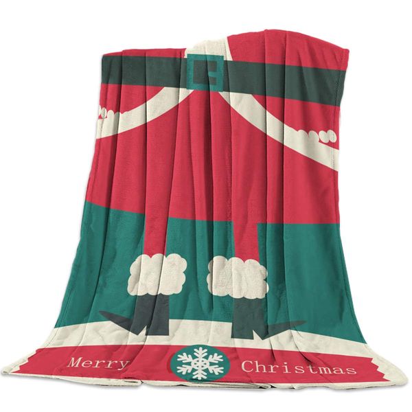 

Throw Blanket for Sofa Couch- Potbellied Santa Claus 59 x 79 Inche Flannel Bed Blanket Lightweight Microfiber Throw for All
