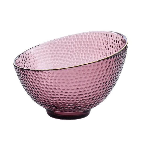 

household glass salad bowl creative phnom penh fruit plate dessert oblique transparent tableware bowls