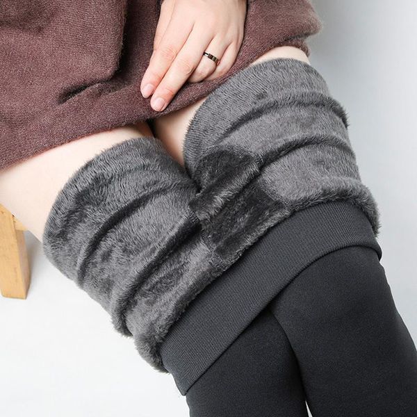 

high waist stretch femme women leggings thick velvet warm fall winter casual skinny legging for, Black