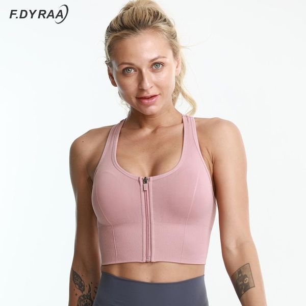 

f.dyraa sports bra women yoga tank crop fitness push up sport bras shockproof shirt girls running athletic quick dry vest gym clothing, White;black