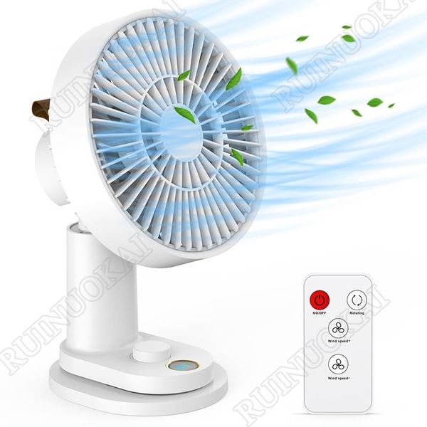 

electric fans 4000mah auto oscillation clip fan 19 adjustable speeds super silent strong wind deskfor home camping with remote control
