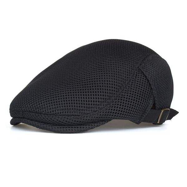 

men style new breathable newsboy hats lightweight net casual peaked cap, Blue;gray