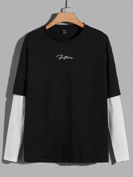 

men letter graphic 2 in 1 f5ne#, White;black