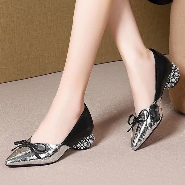 

dress shoes women casual silver slip on lady comfort office heel blue pumps zapatos de mujer f9166, Black