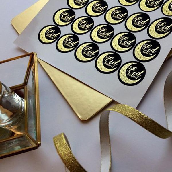 

120pcs eid ramadan mubarak decorations paper sticker gift lable seal islamic muslim al-fitr decoration supplies #t1p wrap