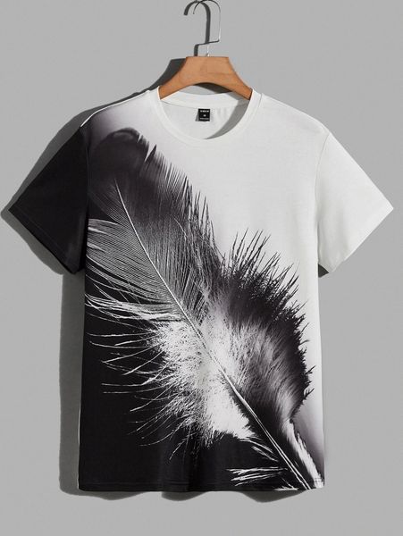 

men two tone graphic print o5n8#, White;black