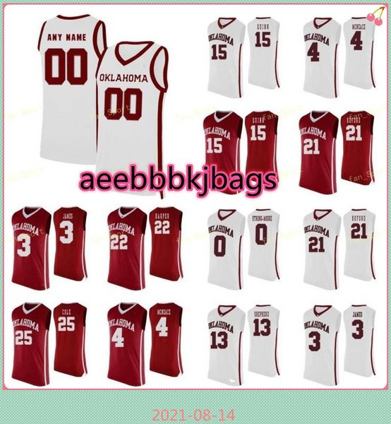 

ncaa college oklahoma sooners basketball jersey 15 alondes williams 2 aaron calixte merritt 20 rick issanza 21 kristian doolittle custom sti, Black