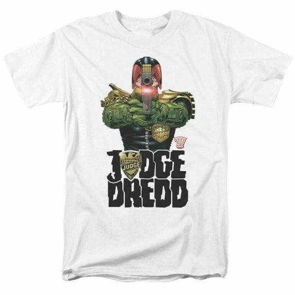 

judge dredd in my sights t shirt licensed comic book tee white, White;black