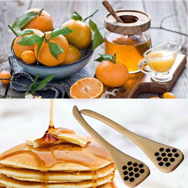 

spoons bionic honeycomb healthy natural wood soup honey spoon dipper server mixing stick gadgets kitchen accessories cucharas colher