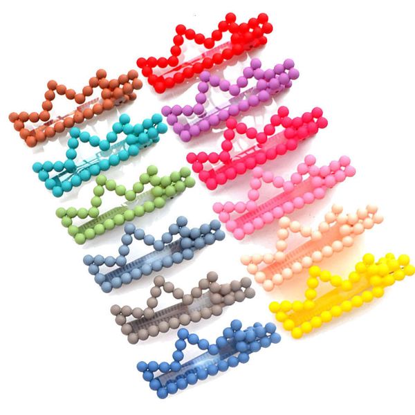 

hairpin children's cute girl net brown sugar fruit millet pearl headdress crown hairpin, Golden;silver