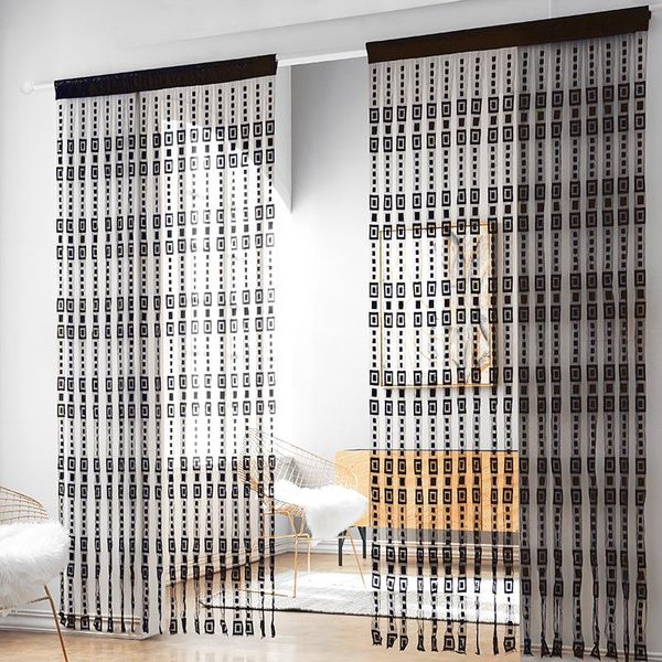 

curtain & drapes 100x200cm modern jacquard string curtains polyester for window treatment door living room partition thread home decor