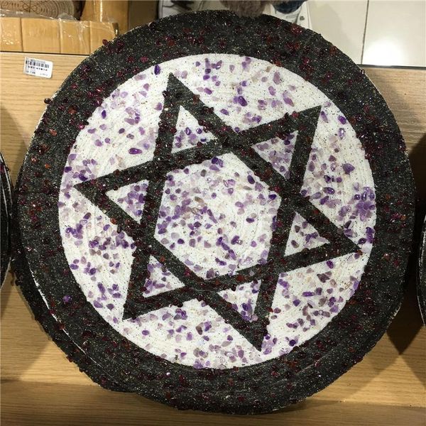 

decorative objects & figurines natural amethyst crystal runes stones irregular divination fortune-telling reiki healing gift decor