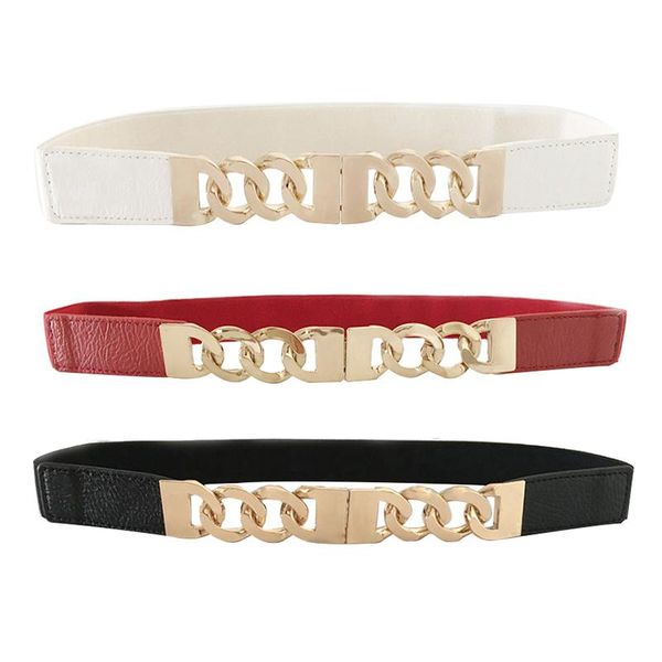 

belts gold metal buckle for women stretch waist belt ladies dress waistband, Black;brown