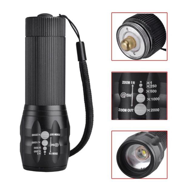 

singfire sf-508 led 300lm 3-mode mini zooming torch - black (3 x battery) flashlights torches