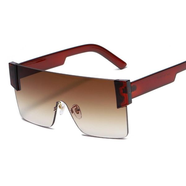 

sunglasses teenyoun women rimless oversized men vintage driving sun glasses luxury siamese eyewear uv400 square, White;black