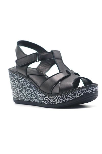 

sandals women's black genuine leather casual