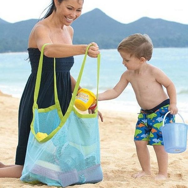 Camp Beach Aufbewahrungshandtaschen Kinderspielzeug Trümmer Große Outdoor-Mesh-Reisetaschen zum Spielen von Sportornamenten Taschen