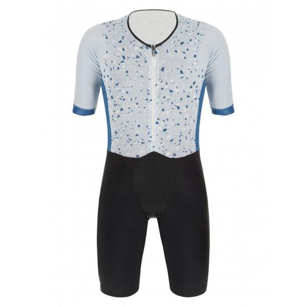 

racing sets triathlon printing cycling jerseys suit professional anti-uv short sleeves clothing bib shorts with silicone pad, Black;blue