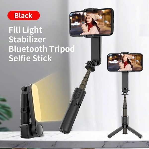 

selfie monopods wireless bluetooth-compatiblehandheld gimbal stabilizer mobile phone stick with tripod fill light lamp for ios android