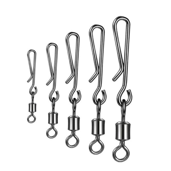 

fishing hooks 50pcs swivels connector 2#-10# interlock pin snap rolling swivel for fishhook lure carp accessories