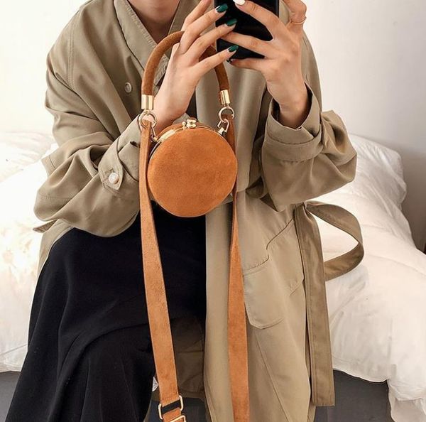 

autumn/winter cubic bag shoulder messenger velvet lck clip small round bags