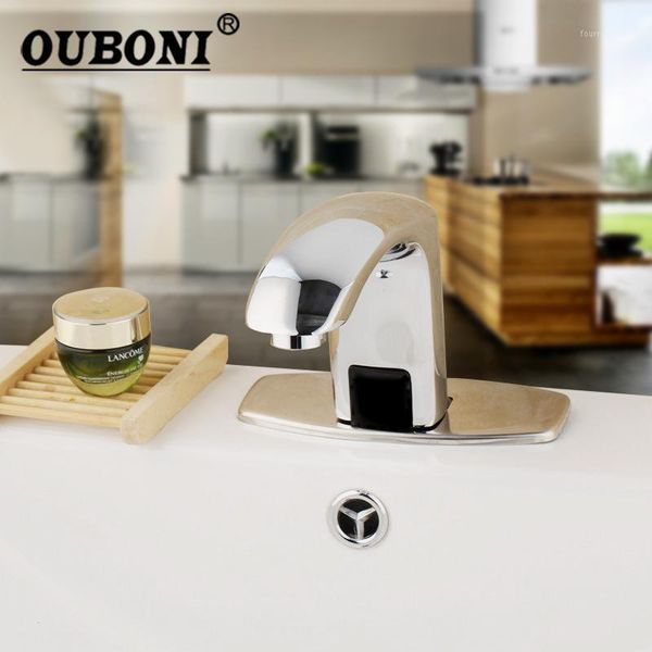 

solid brass automatic hands touch sensor faucet chrome polish design cold sink tap bathroom faucets1