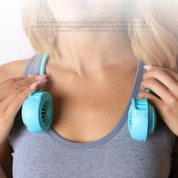 

electric fans usb hands-fan, 3 speed with led light adjustable wearable neckband fan for camping traveling office sports