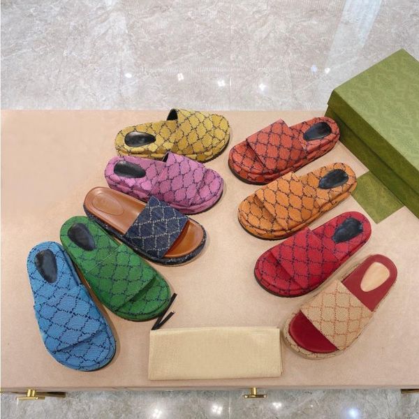 

us4-us11 thick bottom cartoon slippers fashion leather beach size summer lady heel sandals platform large alphabet designer women vuxg, Black