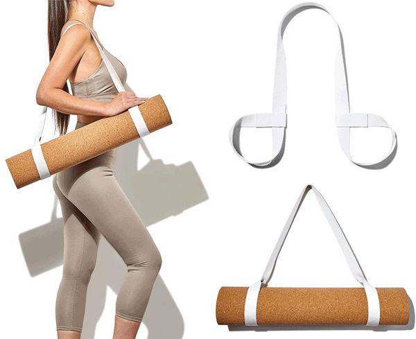 

resistance bands 2021 solid color yoga mat strap elastic binding rope strapping portable storage polyester-cotton