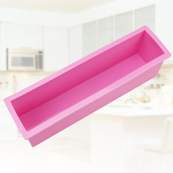 

craft tools flexible rectangular soap loaf silicone mold diy tool for cake making supplies (random color, small size)