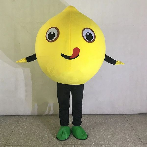 Abito da festival Sweety Fruit Lemon Puntelli Costume da mascotte Halloween Costume da festa di Natale Vestito da personaggio dei cartoni animati Vestito da carnevale unisex per adulti