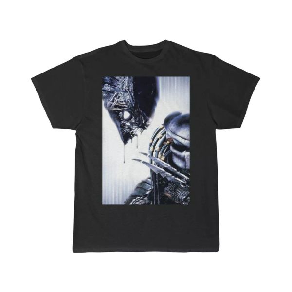 

alien creature vs a predator short sleeve tee, White;black