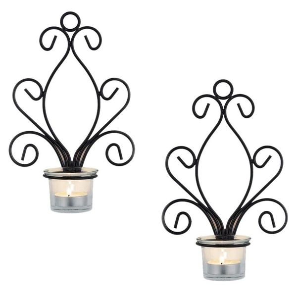 

candle holders holders,wall mounted tea light candlesticks,for bedroom bathroom living room foyer balcony decoration,black,2 pcs