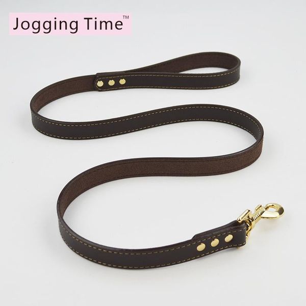 

dog collars & leashes strong plastic pu leather leash pets dogs for medium large brown and black color
