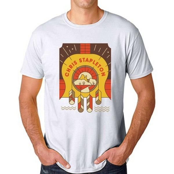 

chris stapleton tour logo men's white t-shirt size s m  xl 2xl 4xl t-shirts, White;black