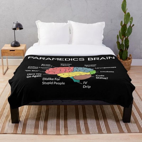 

blankets paramedics brain funny ems emt paramedic thin white line blanket print on demand decorative sherpa for sofa bed gift