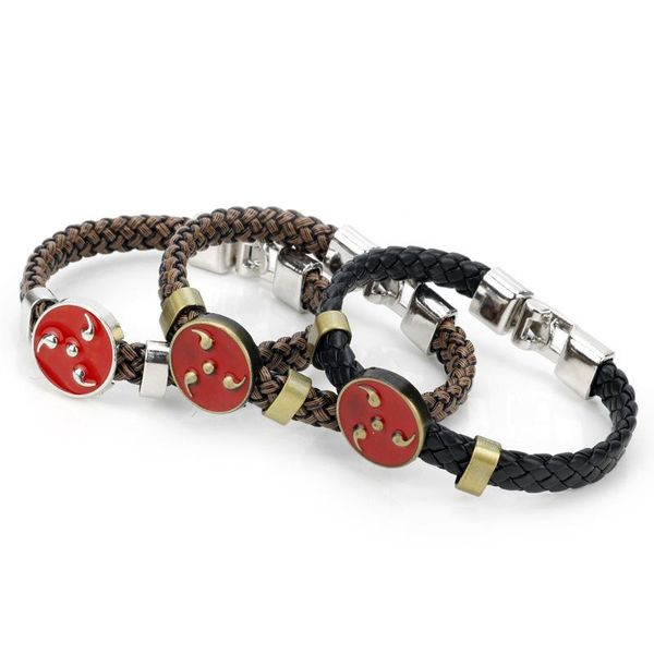 

link, chain fashion movie animation sharingan alloy bracelets cartoon naruto weave leather bracelet & bangle cosplay jewelry gifts, Black