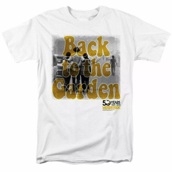 

woodstock back to the garden t shirt licensed 1969 festival peace & music white, White;black